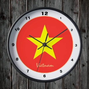 Vietnamese Flag & Vietnam trendy fashion /design Round Clock