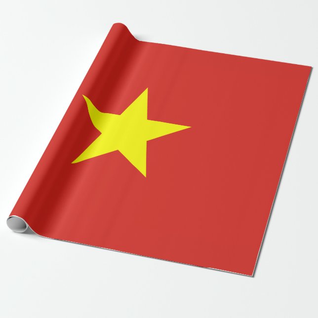 Vietnamese Flag (Vietnam) Wrapping Paper (Unrolled)