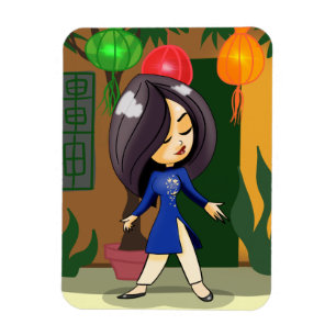 Vietnamese Girl in an Ao Dai Magnet