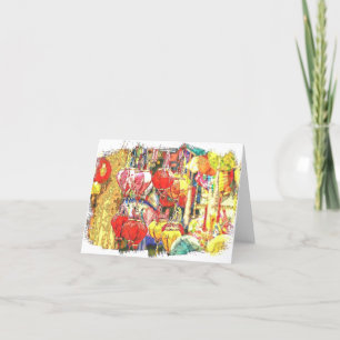 Vietnamese Lantern Folded Notecard