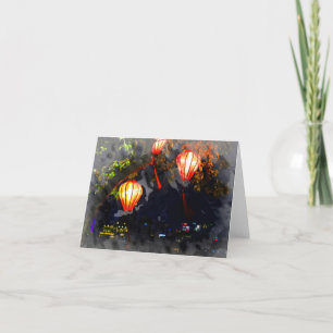 Vietnamese Lantern Folded Notecard