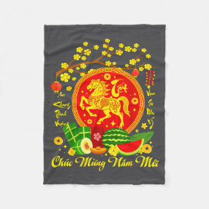 Vietnamese Lunar New Year 2026 Tet Viet Chuc Mung Fleece Blanket