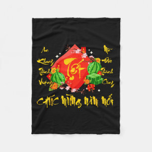 Vietnamese Lunar New Year 2026 Tet Viet Chuc Mung Fleece Blanket