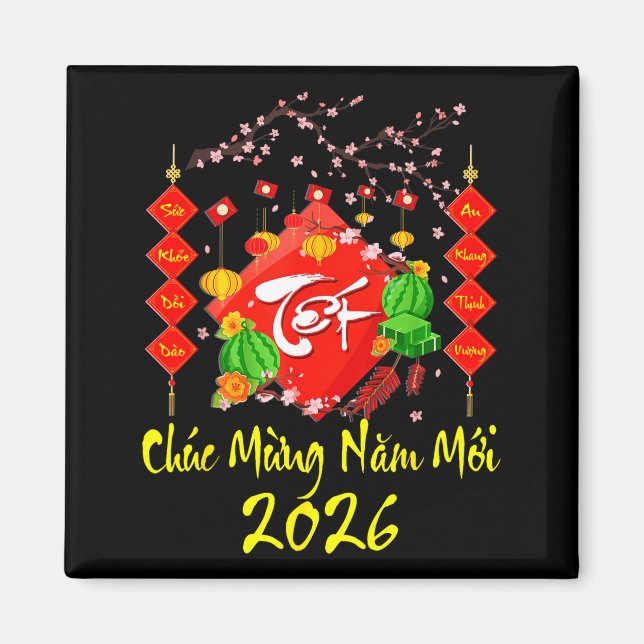 Vietnamese Lunar New Year 2026 Tet Viet Chuc Mung  Magnet (Front)