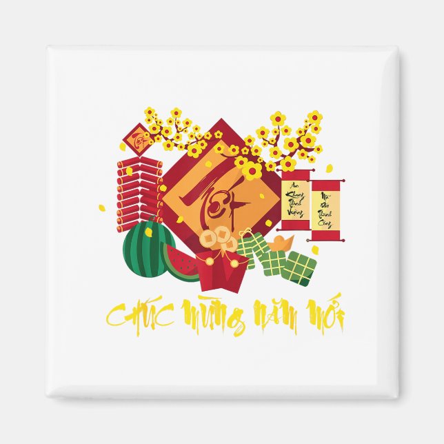 Vietnamese Lunar New Year 2026 Tet Viet Chuc Mung  Magnet (Front)