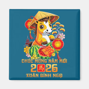 Vietnamese Lunar New Year Chuc Mung Nam Moi 2026 H Magnet