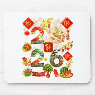 Vietnamese lunar new year - tet viet 2026 year of mouse pad
