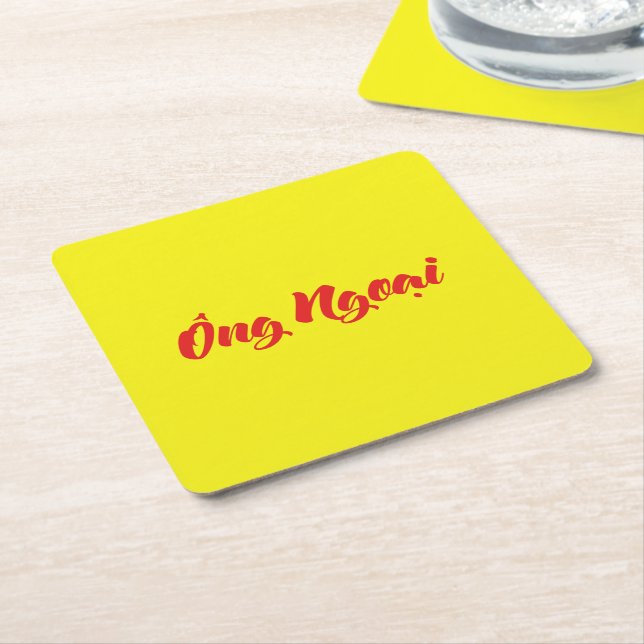 Vietnamese (Maternal) Grandfather - Ông Ngoại Square Paper Coaster (Angled)