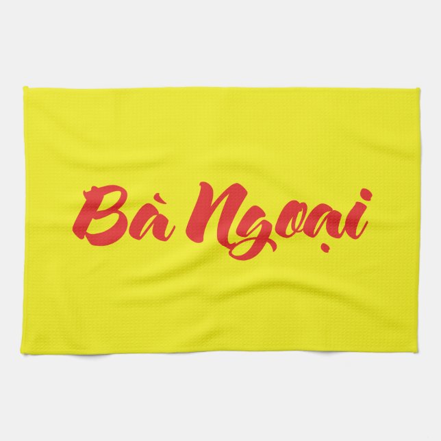 Vietnamese (Maternal) Grandmother - Bà Ngoại Tea Towel (Horizontal)