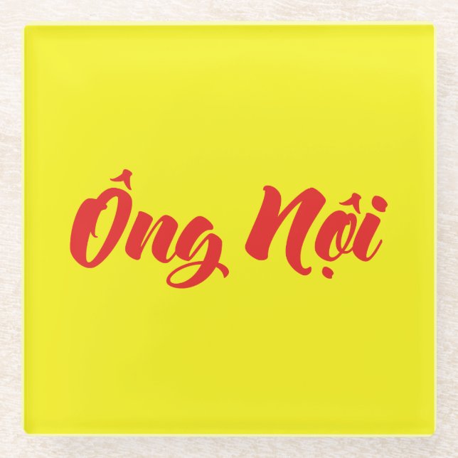 Vietnamese (Paternal) Grandfather - Ông Nội Glass Coaster (Front)