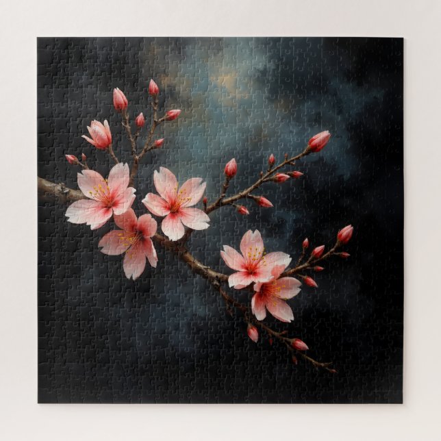 Vietnamese Peach Blossom Art Jigsaw Puzzle (Vertical)