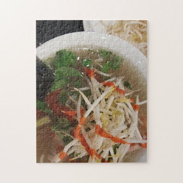 Vietnamese Pho Beef Noodle Soup Food Jigsaw Puzzle (Vertical)