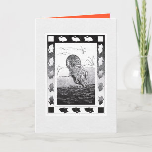 Vietnamese Rabbit New Year Folded Greeting Card