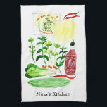 Vietnamese Rice Paper Roll Food Watercolor CUSTOM Tea Towel<br><div class="desc">This is one of my favourite meals to prepare,  so I painted the recipe for you! 

Customise with your own text or leave it off. 

Check my shop for more matching items!</div>