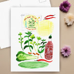 Vietnamese Rice Paper Rolls Recipe Watercolor Postcard<br><div class="desc">This is one of my favourite meals to prepare,  so I painted the recipe for you! Check my shop for more!</div>