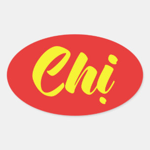 Vietnamese Sister - Chị ~ Tiếng Việt Language Oval Sticker