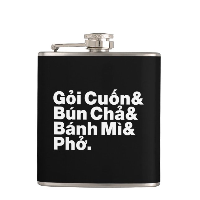 Vietnamese Street Food Hip Flask (Front)