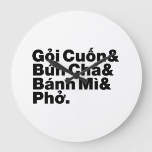 Vietnamese Street Food Large Clock