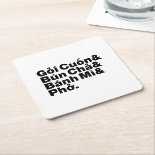 Vietnamese Street Food Square Paper Coaster