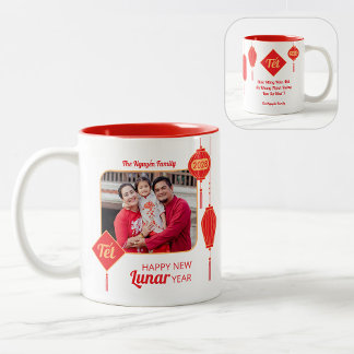 Vietnamese Tết New Year Lantern Photo Two-Tone Coffee Mug
