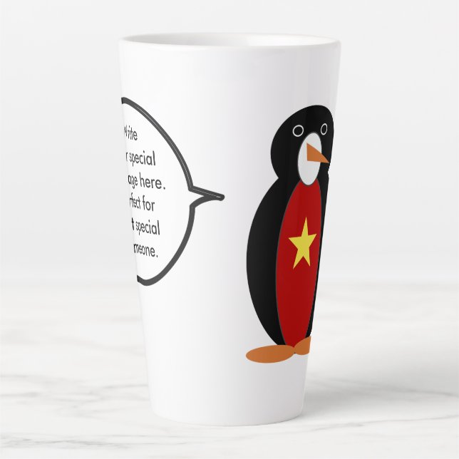 Vietnamese Talking Ms. Penguin Personalised  Latte Mug (Front)