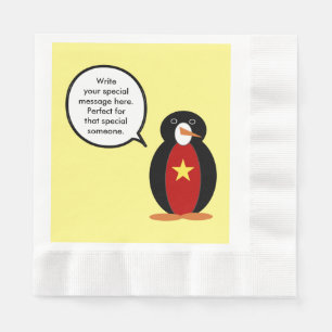 Vietnamese Talking Ms. Penguin Personalised Napkin