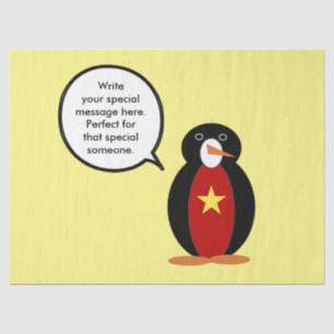 Vietnamese Talking Ms. Penguin Personalised Tissue Paper