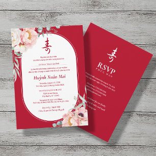 Vietnamese (Thiệp Mừng Thọ) Longevity Birthday Invitation
