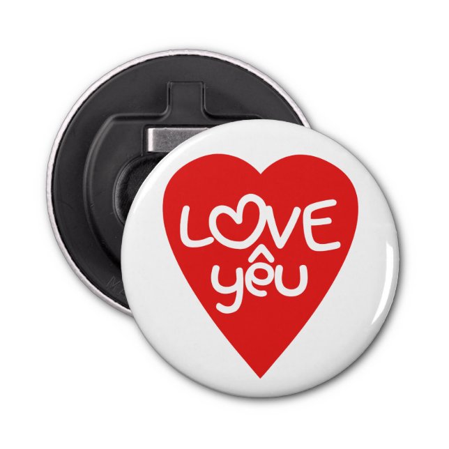 Vietnamese Valentine ♥ Love Yêu ♥ Asian Wordplay Bottle Opener (Front)