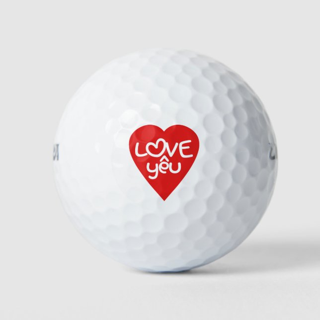 Vietnamese Valentine ♥ Love Yêu ♥ Asian Wordplay Golf Balls (Front)