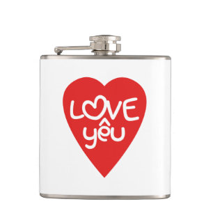 Vietnamese Valentine ♥ Love Yêu ♥ Asian Wordplay Hip Flask