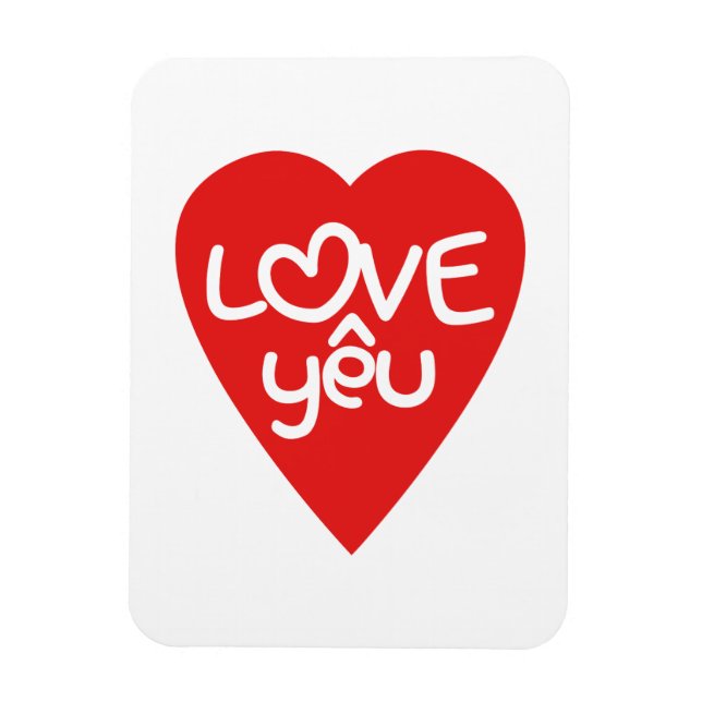 Vietnamese Valentine ♥ Love Yêu ♥ Asian Wordplay Magnet (Vertical)