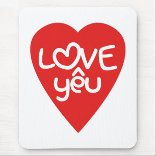 Vietnamese Valentine ♥ Love Yêu ♥ Asian Wordplay Mouse Pad