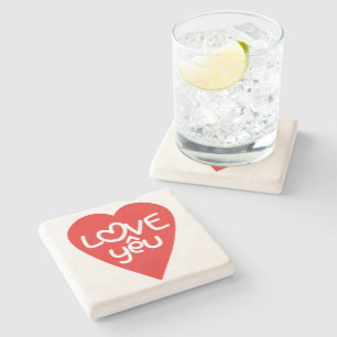 Vietnamese Valentine ♥ Love Yêu ♥ Asian Wordplay Stone Coaster