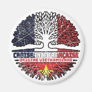 Vietnamese Vietnam French France Tree Roots Flag Magnet