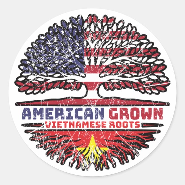 Vietnamese Vietnam US American USA United States Classic Round Sticker (Front)