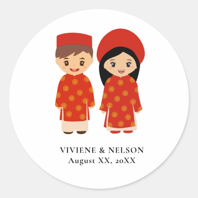 Vietnamese Wedding Sticker - Nicole (Front)
