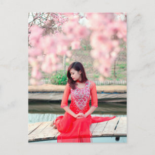 Vietnamese woman postcard