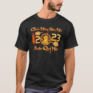 Vietnamese Year of Cat 2023 Chuc Mung Nam Moi Men  T-Shirt