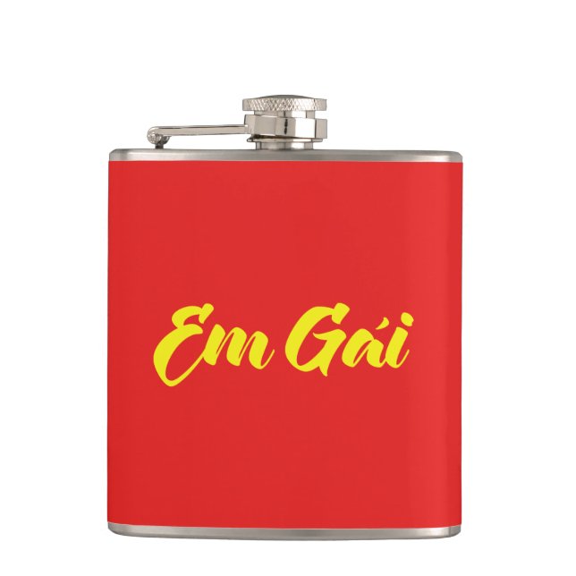 Vietnamese (Young) Sister - Em Gái ~ Tiếng Việt Hip Flask (Front)