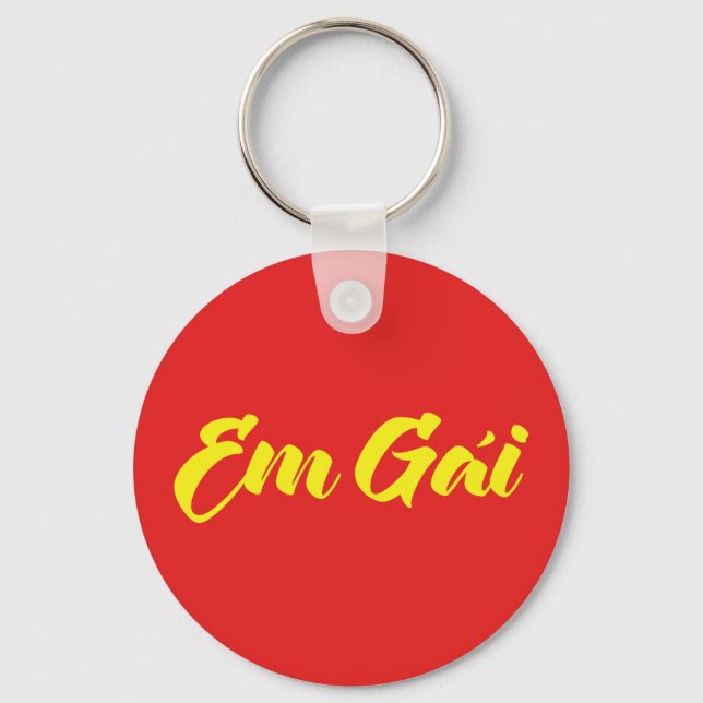 Vietnamese (Young) Sister - Em Gái ~ Tiếng Việt Key Ring (Front)