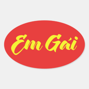 Vietnamese (Young) Sister - Em Gái ~ Tiếng Việt Oval Sticker