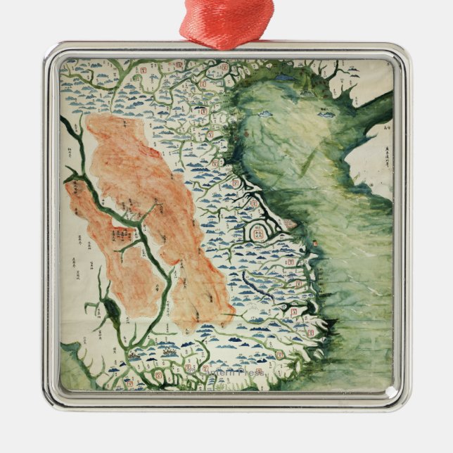 VietnamPanoramic MapVietnam Metal Ornament (Front)