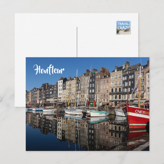 Vieux Bassin, (Old Harbour) Honfleur, France Holiday Postcard (Front/Back)