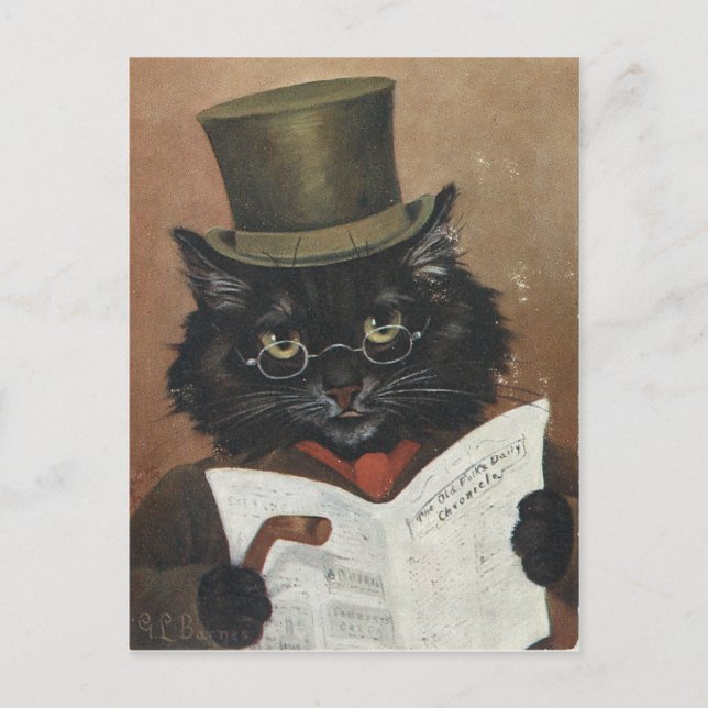 Vieux chat journal postcard (Front)