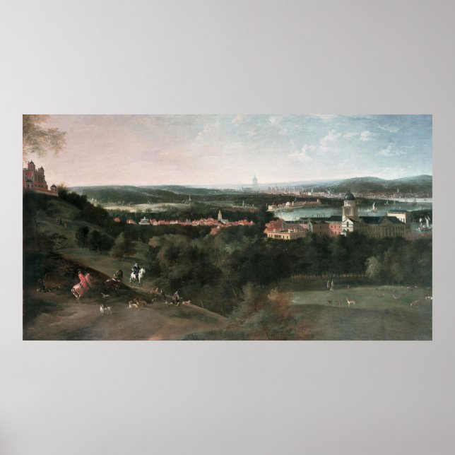 View across Greenwich Park towards London Poster (Front)