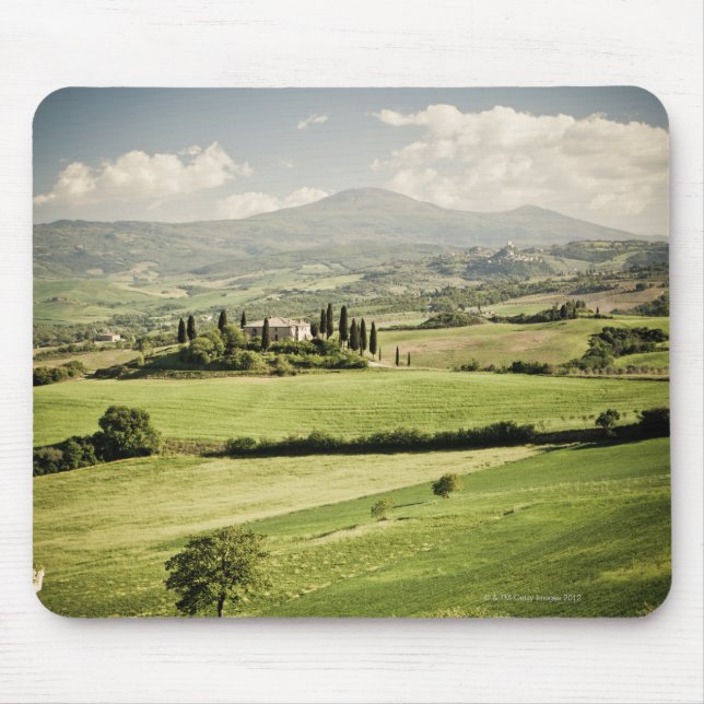 View across Tuscan landscape to farmhouse and 2 Mouse Pad (Front)