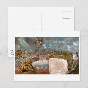 View and Plan of Toledo   El Greco   Postcard