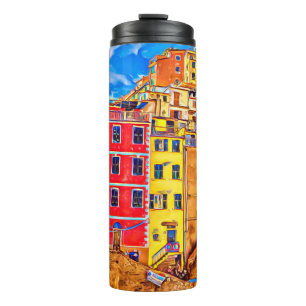 View at colorful houses in Cinque Terre, Italy. Su Thermal Tumbler