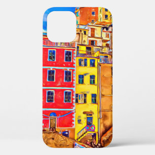 View at colourful houses in Cinque Terre, Italy. S iPhone 12 Case